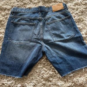 H&M Straight Fit Button Up Denim Jean Cut Off Shorts